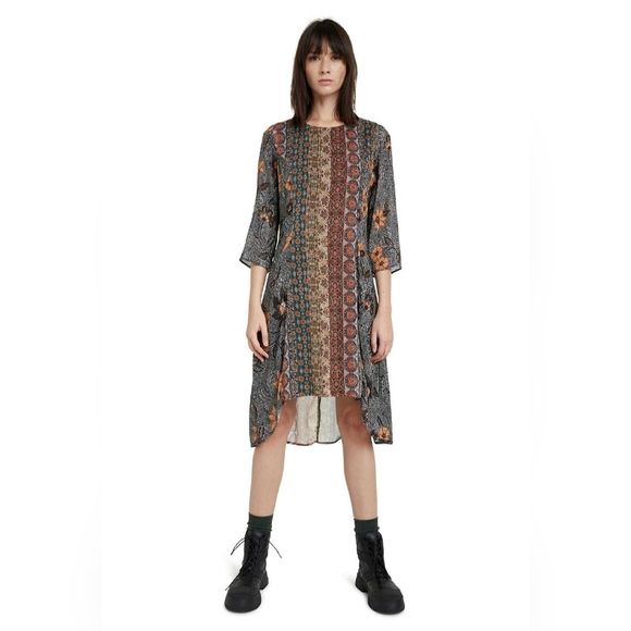 Desigual Gold Tread Fall Design Dress - Picture 1 of 16